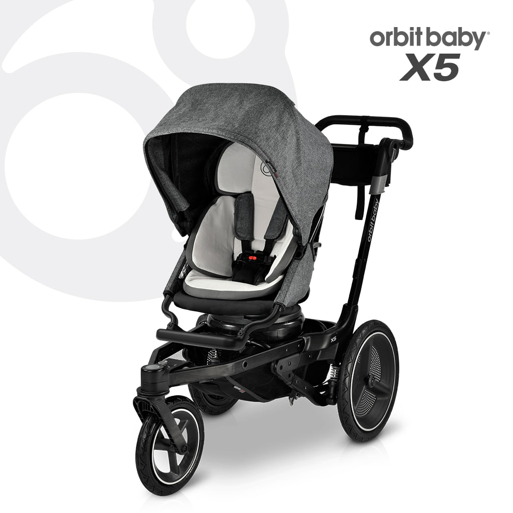 [오르빗][휴대용유모차 증정] X5 디럭스 아기 신생아 조깅 유모차 - 블랙 (멜란지그레이)